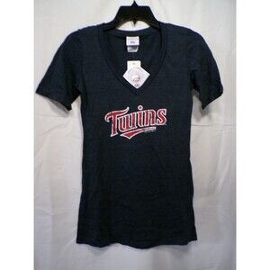 Campus Lifestyle Women's Twins Navy Heather V Neck T-Shirt S NWT